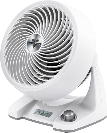 Vornado 133DC Energy Smart Compact Air Circulator with Variable Speed Control, DC Motor, Adjustable Tilt, Quiet Operation for Bedroom, Office, and Home Use, White
