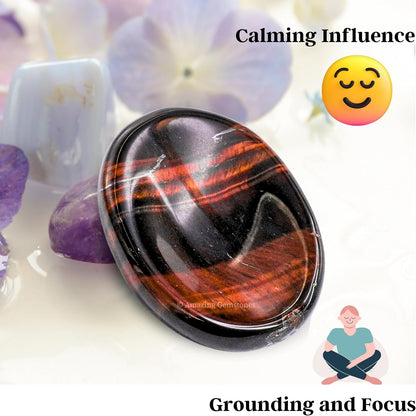 Amazing Gemstone Labradorite Thumb Worry Stone, Anxiety Stone, Healing Crystals - Piedra Crystal Fidget for Gift, Meditation, Calming, Relaxation, Stress Relief - Colors A