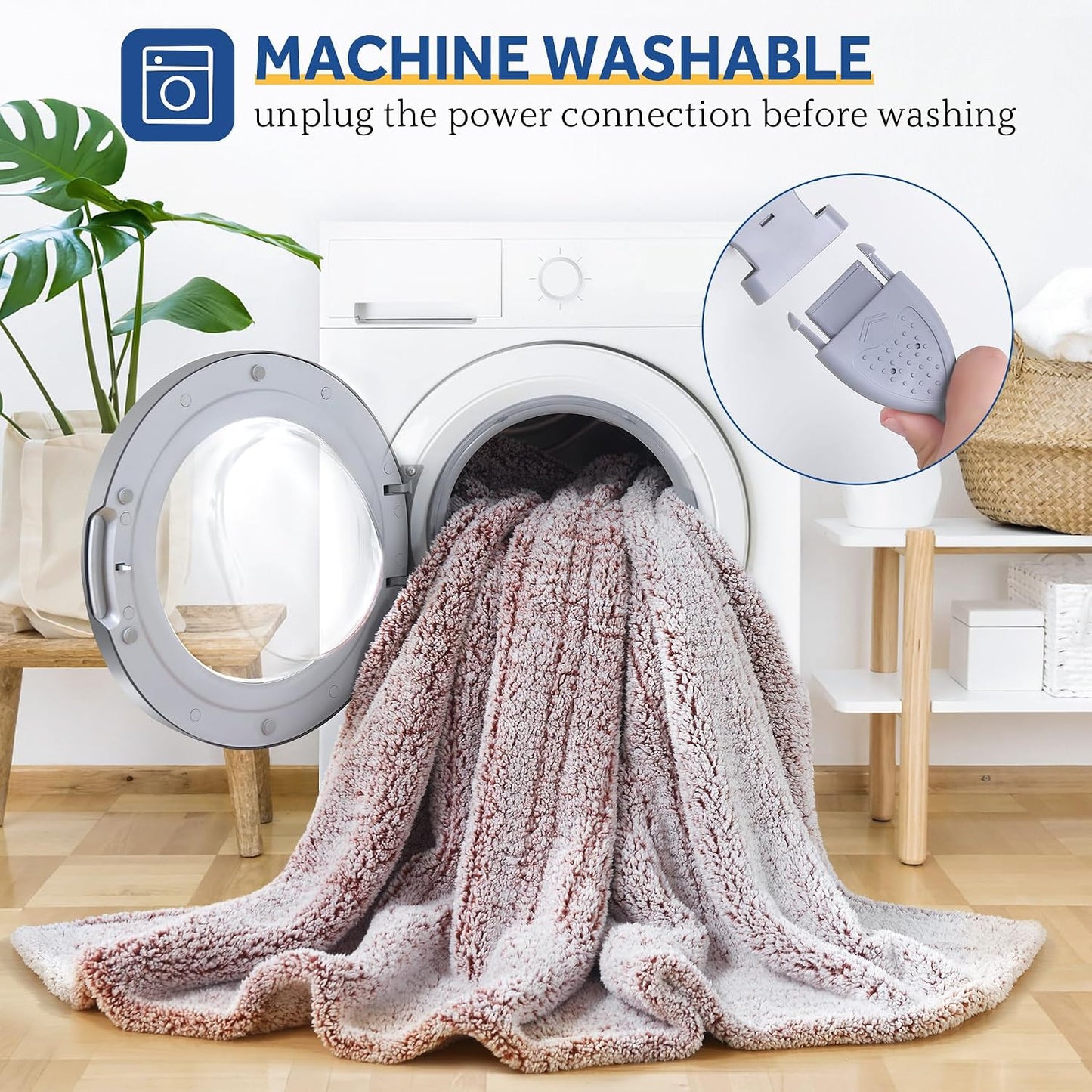 Sealy Electric Blanket Heated Throw 50"x60" Soft Double Sherpa Super Cozy with 6 Fast Heating Levels & 2-10 Hours Auto-Off, Over-Heat Protection, Machine Washable, Charcoal
