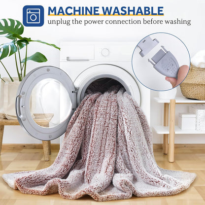 Sealy Electric Blanket Heated Throw 50"x60" Soft Double Sherpa Super Cozy with 6 Fast Heating Levels & 2-10 Hours Auto-Off, Over-Heat Protection, Machine Washable, Charcoal