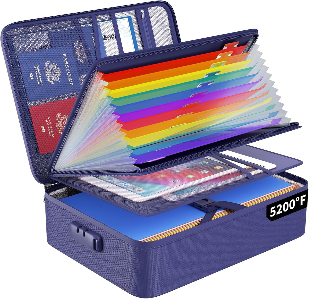 ENGPOW Fireproof File Organizer Bag with 13 Pockets Accordion File Folder