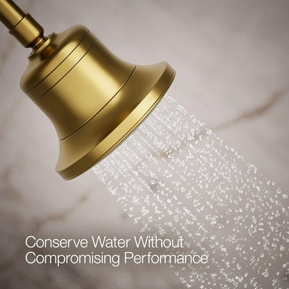 KOHLER 33631-Y-BN Cinq Round Single-Function Filtered Showerhead, Five-Layer Filtration, 2.5 GPM, Full Coverage Spray, Premium Durable Material, Vibrant Brushed Nickel