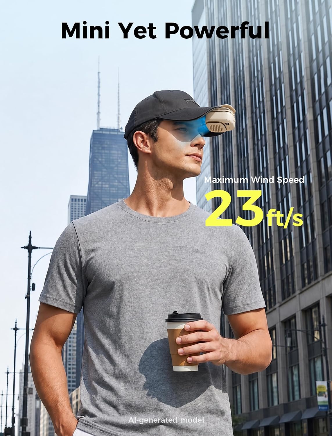 Aecooly Magnetic Clip On Fan, Mini Portable Neck Fan, Mighty Waist Fan