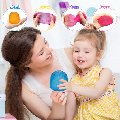 Stress Balls-Gumdrop Squishy Stress for Kids and Adults, Super Solid Squeeze Ball, Sensory for Stress Relief, Birthday, Easter Basket Stuffers and Party Favors (Blue)