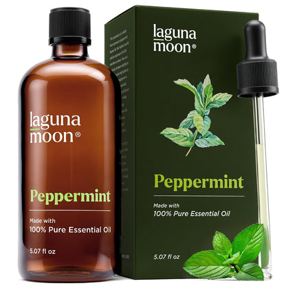 Lagunamoon Essential Oils Aromatherapy Set - 6 Oils for Diffusers, Home Care, Candle Making Scents, Fragrance, Humidifiers, Gifts - Peppermint, Tea Tree, Lavender, Eucalyptus, Orange (10mL)