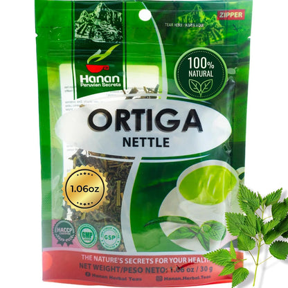 Hanan Nettle Tea Loose Leaf Herb 30g All-Natural Dried Stinging Nettle Tea, Te de Ortiga From Peru - Herbal & Supplement 1.06 oz