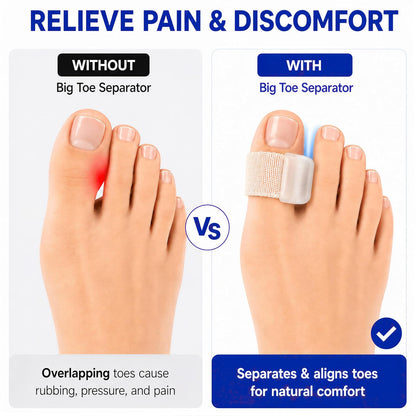 Big Toe Spacers,Hallux Valgus Corrector,Relieve Bunion Pain,Prevent Overlapping Toes, All-Day Comfort for Men & Women, Fits in Shoes.