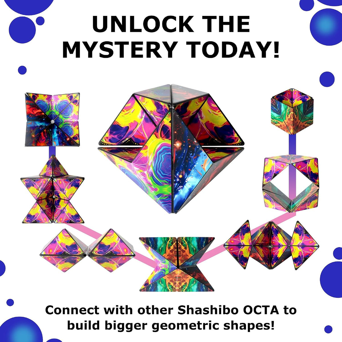 Shashibo DODECA Magnetic Puzzle Cube, Stress Relief Fidget Toy - Colors A