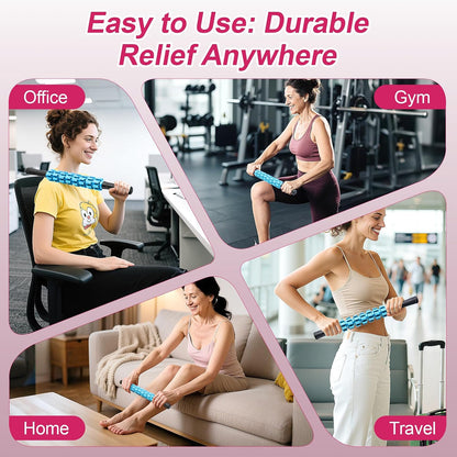 ZanLLW Muscle Roller Stick, Muscle Roller, Liposuction Massage Roller for Lymphatic Drainage, Massager Stick for Relief Muscle Soreness, Trigger Points, Help Exercise Runner Legs, Back Recovery