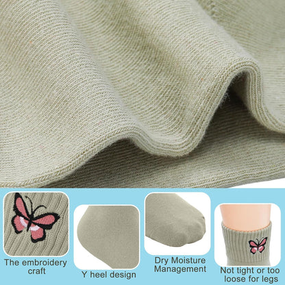 Eurzom 10 Pairs Socks Womens Crew Elastic Ankle Length Cotton Socks Aesthetic Cute Lightweight Low Cut Gifts for Women - Colors B