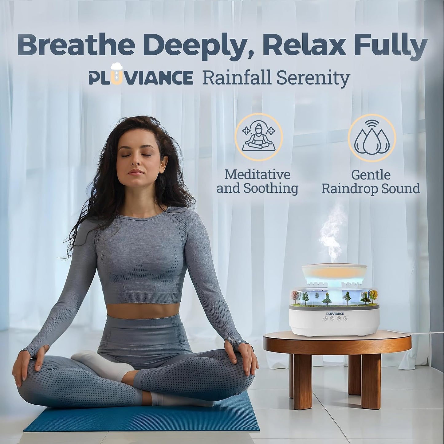 Raindrop Aroma Diffuser | 7-Color LED Light Rain Cloud Humidifier with Water Drip & Rainfall Sound (250 ml) - Humidifier with Aromatherapy & Auto Shut-off Timer For Bedroom, Office, Home