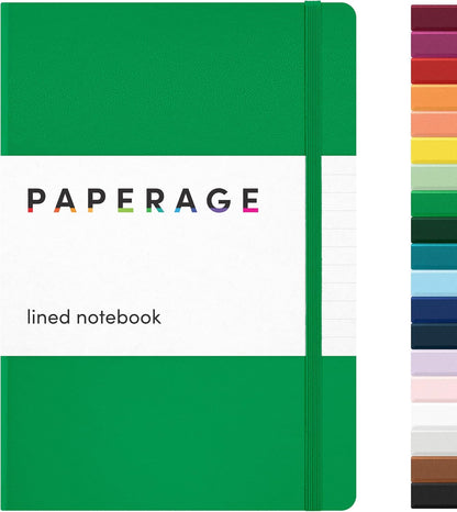 PAPERAGE Lined Journal Notebook, Hardcover Journal for Women & Men, 160 Pages, (5.6 in x 8 in), College Ruled Journaling Notebook for Work, School Supplies & Note Taking, (Black)