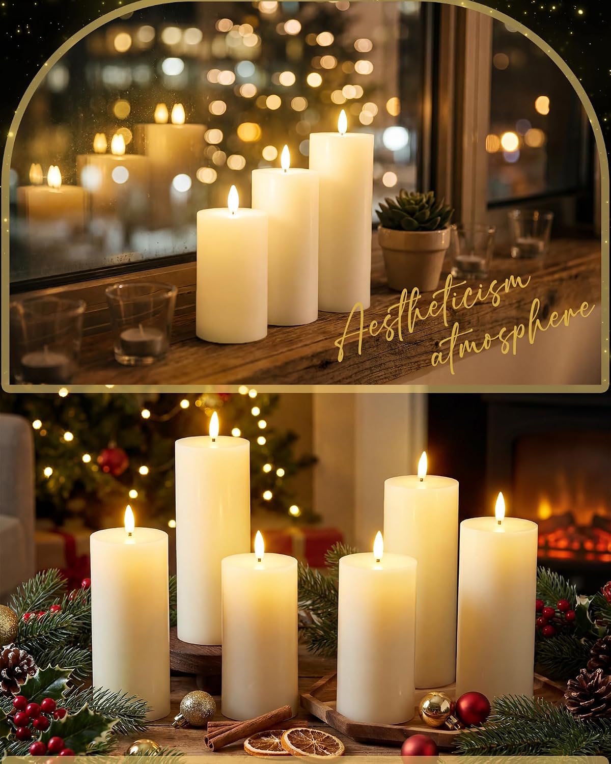 VIHOSE 12 Pack White Flameless Candles Set with Remote and Timer Flickering Flameless Battery Candles Flat Top LED Pillar for Wedding Outdoor Home Festival Decoration(D 3'' H 4'' 5'' 6'')