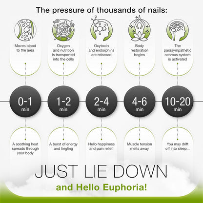 Bed of Nails Mat and Pillow Set – Original Bon Acupressure Design with 10962 Precision Nails, Mat: 28.5 x 16.5 x 1", Pillow: 14.5 x 6 x 4", Green
