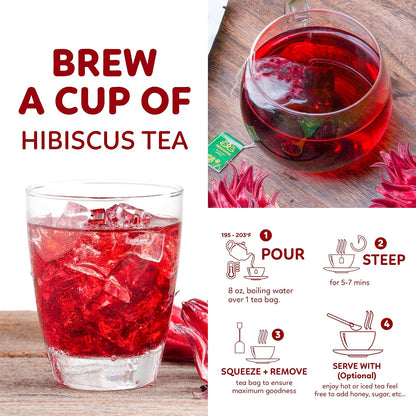 Indochine Blends Hibiscus Tea Bags, 100% Pure Hibiscus Flower