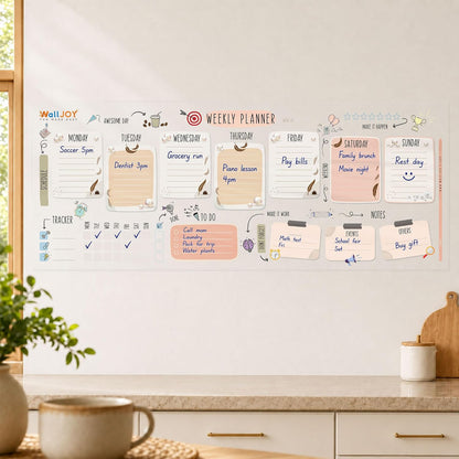 Dry Erase Weekly Calendar, 39.4x16" Weekly Dry Erase Board for Wall