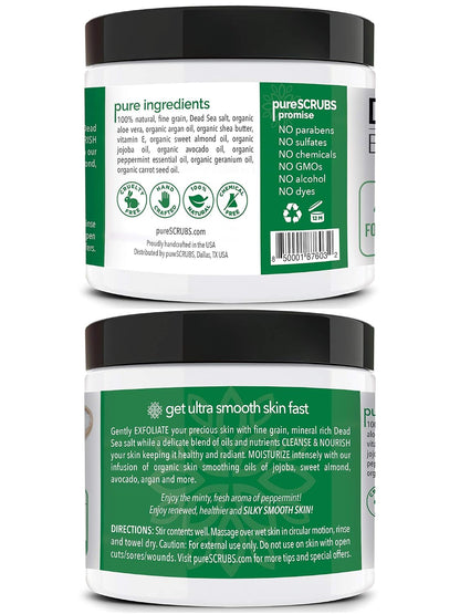 pureSCRUBS Premium Cucumber Body Scrub Set, Exfoliating Dead Sea Salt Scrub