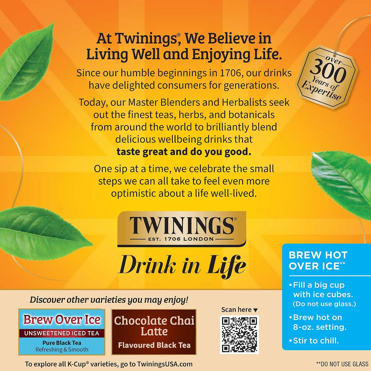 Twinings Chai Latte Black Tea K-Cup Pods for Keurig, 22 Count (Pack of 1), Creamy, Slightly Sweet, Less Sugar, Caffeinated, Enjoy Hot or Iced