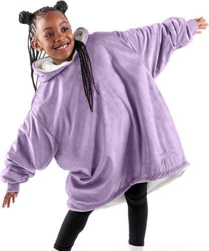 Bare Home Wearable Blanket Hoodie - Soft Plush Sherpa - Warm and Cozy - Oversized Wearable Blanket