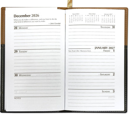 BookFactory 2026 Weekly Pocket Calendar Planner with Notepad