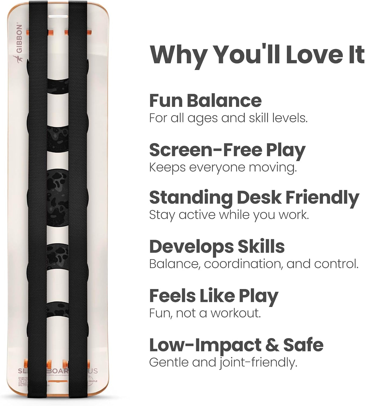 GIBBON SlackBoard, Balance Board Kids & Adults, Slackline Balance Trainer