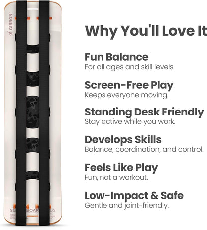 GIBBON SlackBoard, Balance Board Kids & Adults, Slackline Balance Trainer
