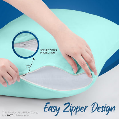 Utopia Bedding Premium 100% Waterproof Pillow Protectors with Zipper Standard Size (Set of 4), Bed Bug and Dust Mite Proof Zippered Pillow Covers, Pillow Encasement Cases, Gray