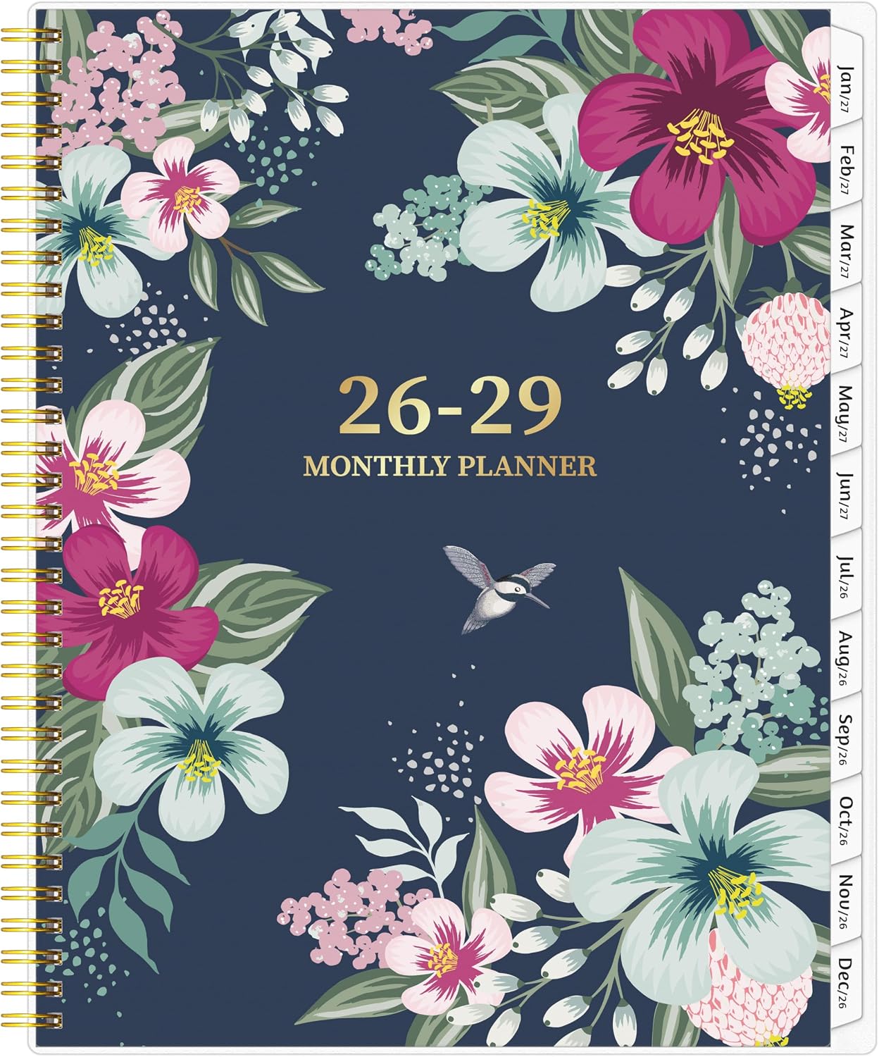 Monthly Planner 2026-2029, 36 Months Calendar Planner 2026-2029 from Jul 2026 – Jun 2029, 8.5'' x 11'' with Ruled Spread, Flexible Cover, Spiral Wirebound, Pocket, Coated Tabs, Notes ＆ Habit Tracker