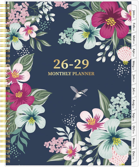 Monthly Planner 2026-2029, 36 Months Calendar Planner 2026-2029 from Jul 2026 – Jun 2029, 8.5'' x 11'' with Ruled Spread, Flexible Cover, Spiral Wirebound, Pocket, Coated Tabs, Notes ＆ Habit Tracker