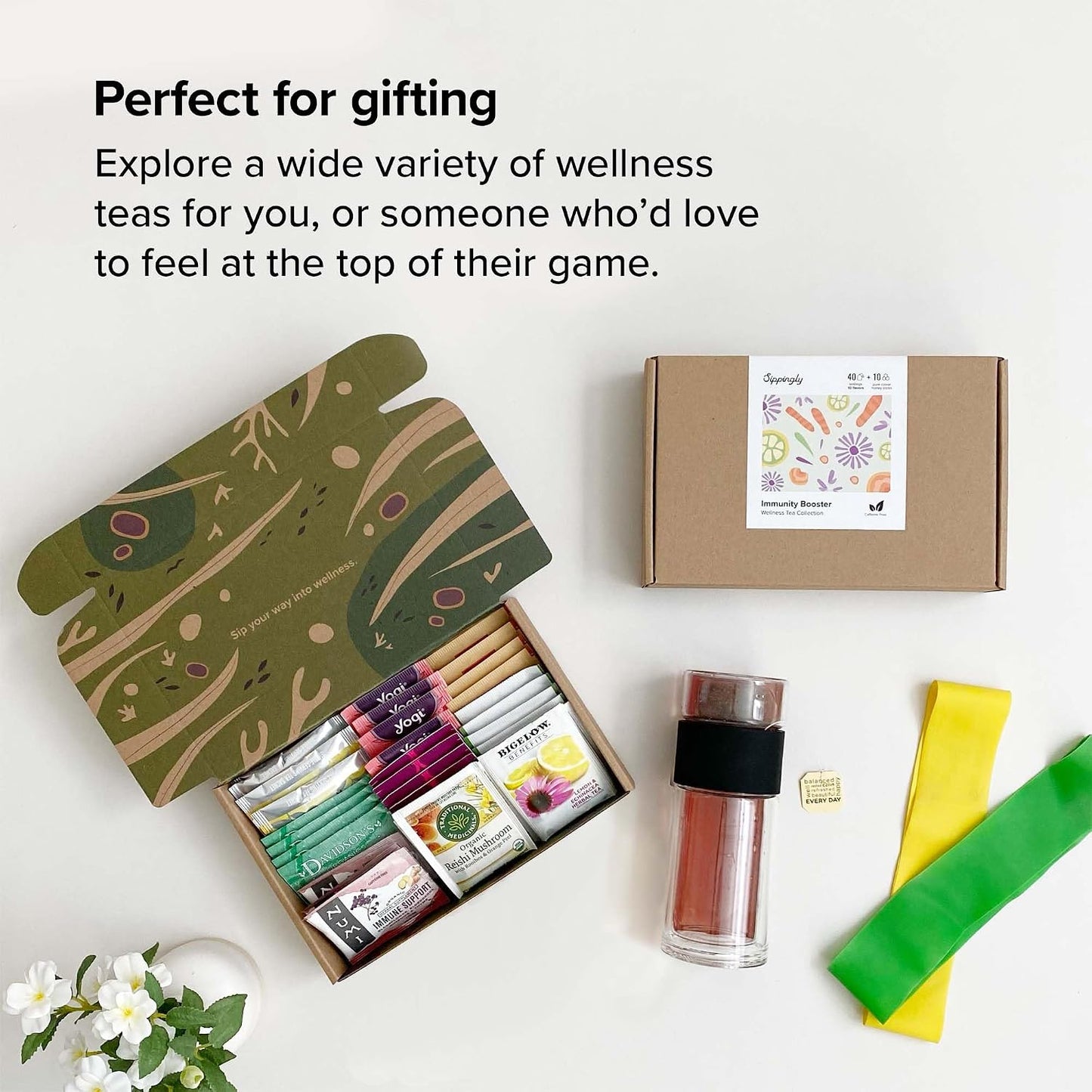 Sippingly Night Time Tea Sampler – 40 Herbal Teas – 10 Flavors from Top Brands – Chamomile, Lavender, Passionflower – Perfect Relaxation & Calm Support – Ideal Wellness Gift – Kosher, Gluten-Free