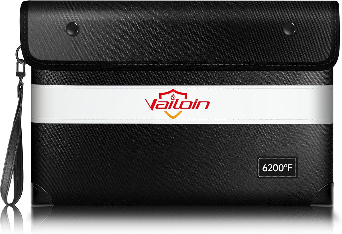 Vailoin 6200°F Fireproof Document Bag, 8 Layers of Heat Insulated Materials