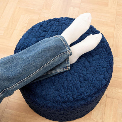 Round Pouf Ottoman 20 x 20 x 14 Inches Boho Poof Home Decor Floor Pouffe Ottoman Foot Rest for Couch Sofa Bean Bag Chairs Living Room Bedroom (Green)