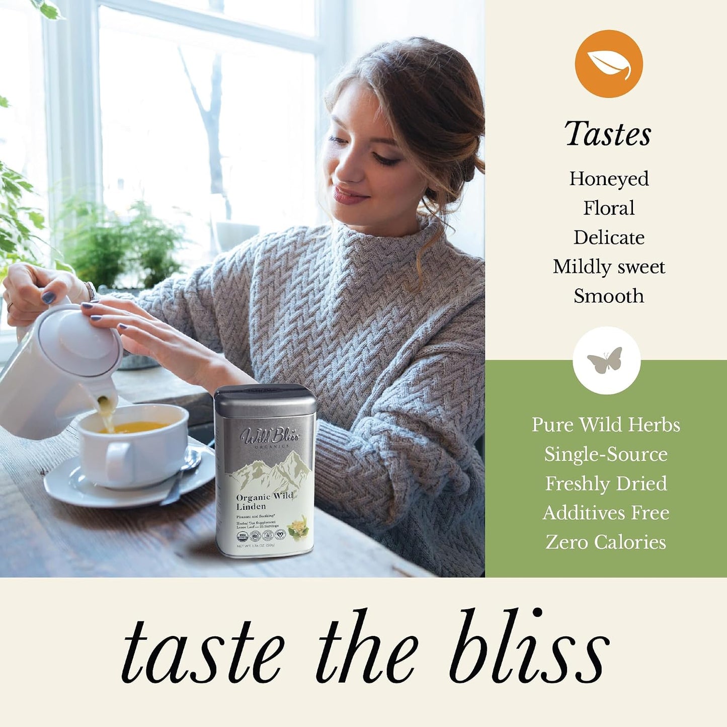 Organic Lemon Balm Tea - Caffeine Free Loose Leaf Herbal Tea - Pharmacopoeia Potency - 25 Servings
