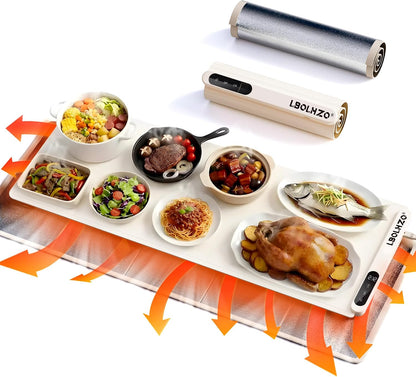 Warming Mat For Food Extra Large 36"x16" 580W Food Warming Mat With Heat Resistant Pad,Chafing Dishes for Buffet 6 Temp 6 Hour,Roll Up Food Warmers for Parties Buffet for Catering Gatherings