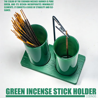 2 in 1 Incense Burner Holder for Sticks,Glass Incense Holder with Storage,Upside Down Incense Holder for Sticks with Glass Ash Catcher for Meditation Yoga Spa Room Home Decor[Full Black]