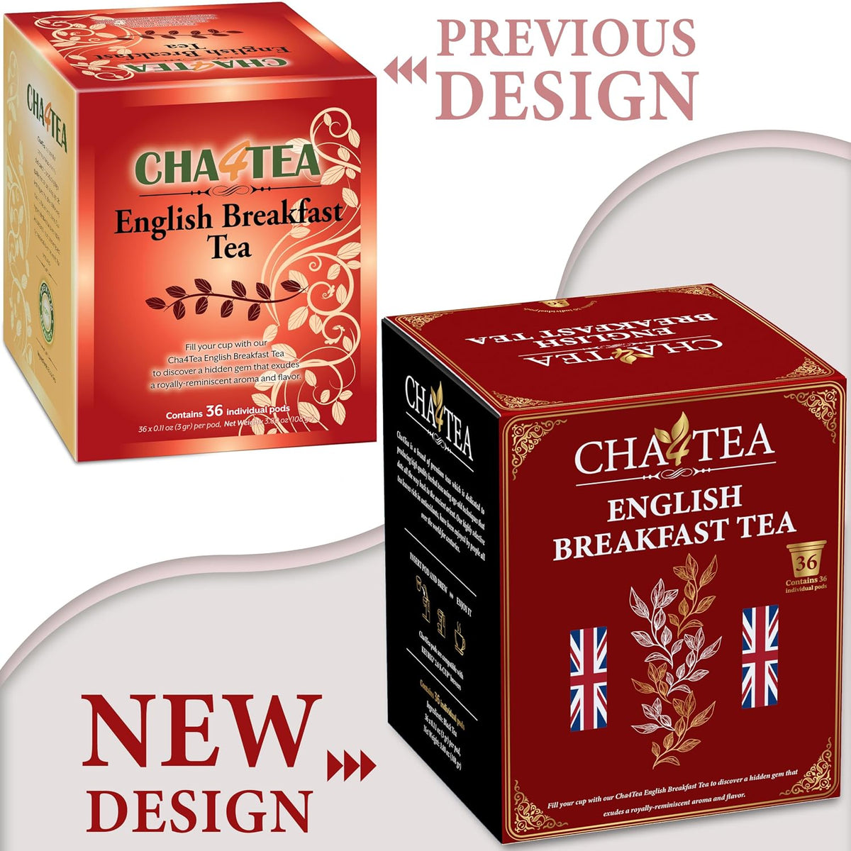 Cha4TEA 36-Count English Breakfast Tea for Keurig K-Cup