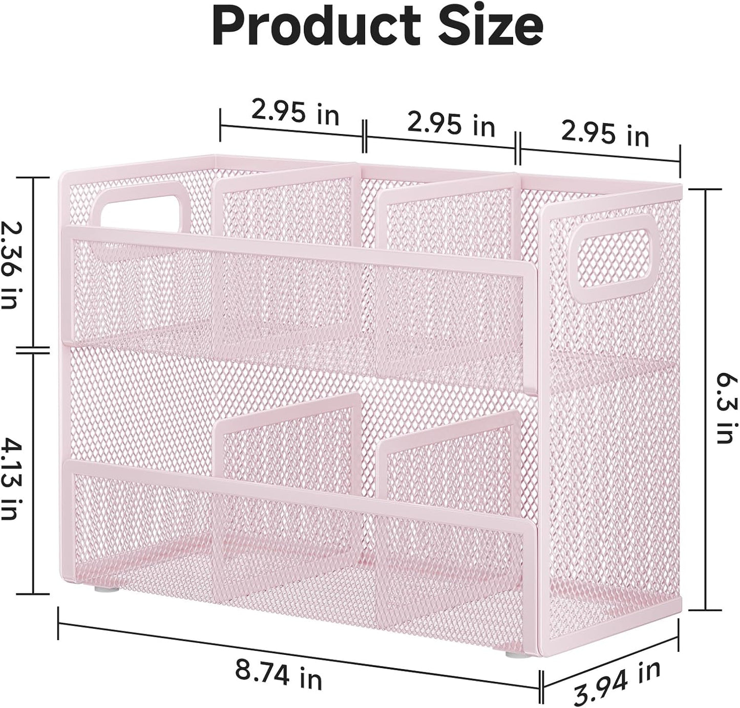 2 Tier Tea Bag Organizer, Mesh Tea Bag Holder with Handle, Teabag Holder, Tea Station Organizer for Countertop, Pantry, Kitchen, Cabinet -Black