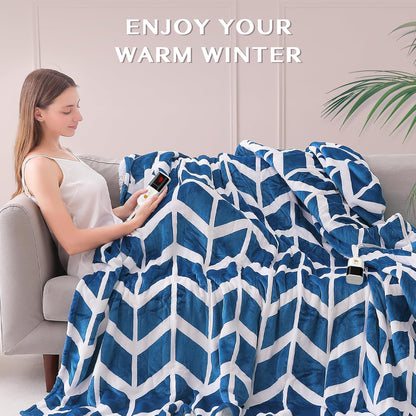 VENTIMI Electric Blanket Heated Throw, 50" x 60" Heated Blanket with 5 Heat Levels & 3 Hours Auto Off, Fast Heating Blankets with ETL & FCC Certification, Grey