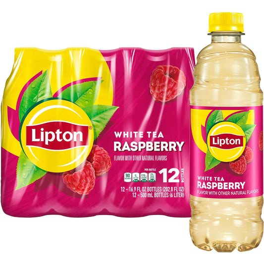 Lipton Raspberry White Tea, 16.9 Fl Oz Bottles (Pack of 12)