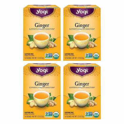 Yogi Ginger Organic Digestive Tea, 16 Tea Bags (4 Pack)