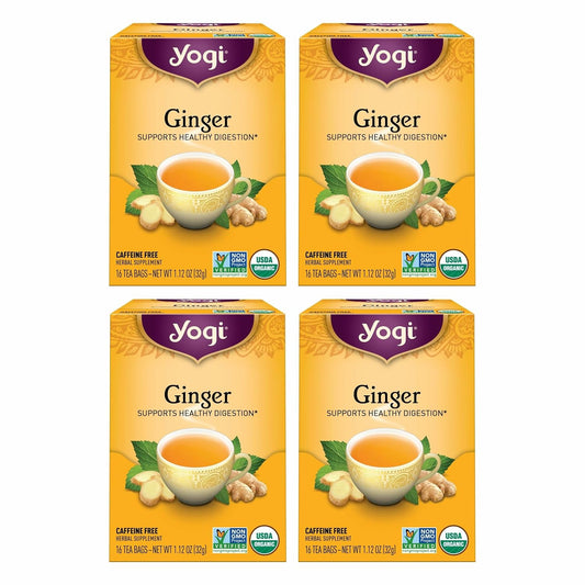 Yogi Ginger Organic Digestive Tea, 16 Tea Bags (4 Pack)