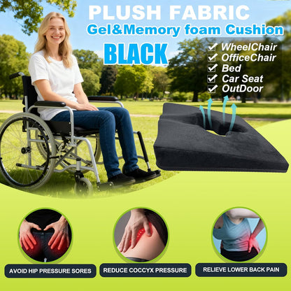 Gel Wheelchair Seat Cushion,Bed Sore Cushions for Butt,Gel Cushion for Pressure Relief,Donut Pillow for Tailbone Pain Relief,Sciatica,Coccyx,hemorrhoid Pillow,Cushion for Office Chair(Blue)