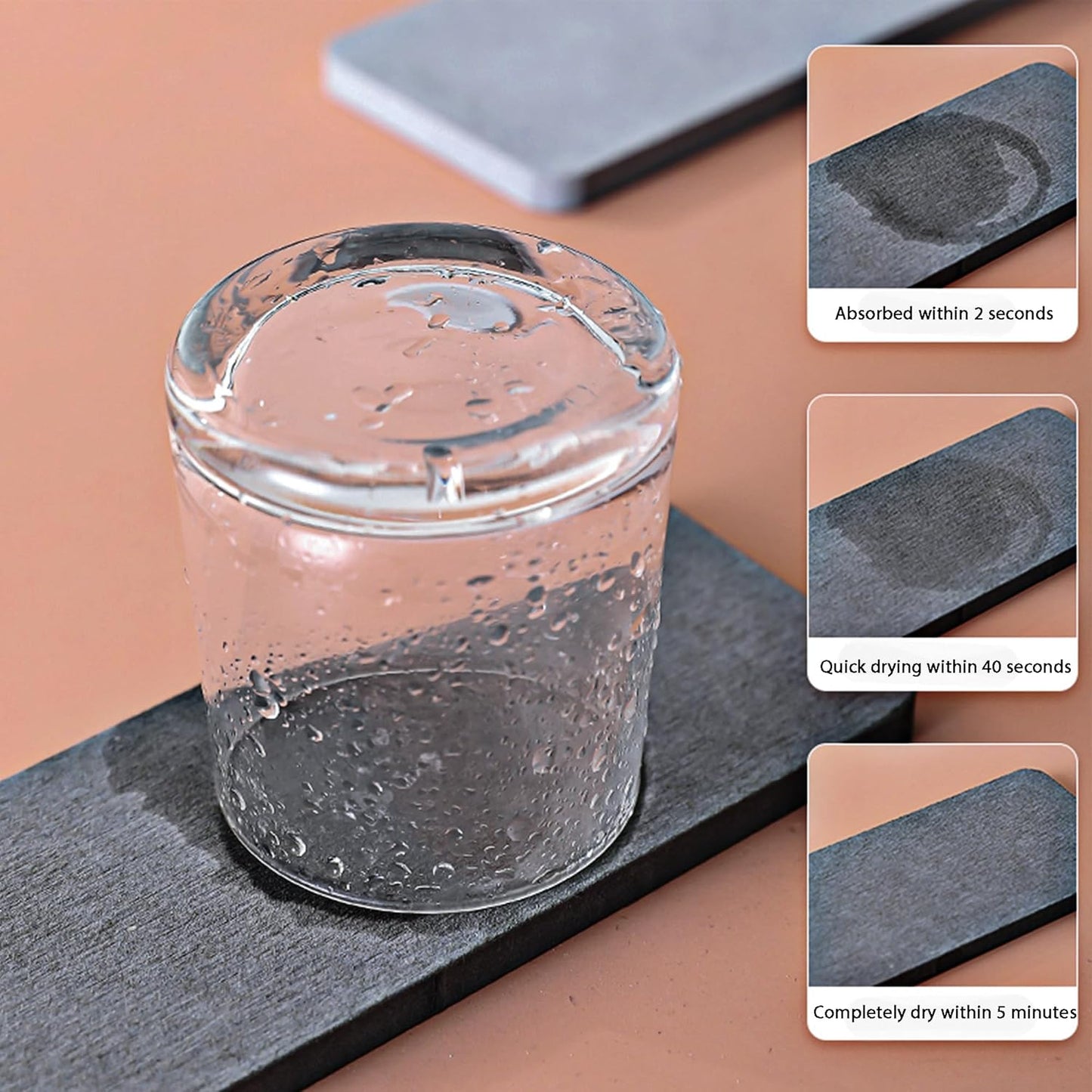 NiuYichee Set of 4 Water Absorbent Diatomite Coasters, Dish Soap Stone Tray