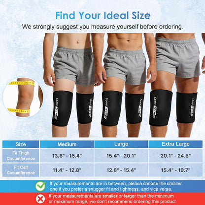 ComfiTECH 2 Pack Knee Ice Pack Wraps, Elbow Calf Brace Flexible Reusable Gel Cold Compression Sleeve for Soothing Meniscus Tear and ACL Discomfort, Muscle Relaxation, Sports Recovery, Medium