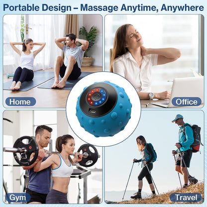 Vibrating Massage Ball 4-Speed High-Intensity Fitness Yoga Massage Roller, Relieving Muscle Tension Pain & Pressure Massaging Balls (Black)