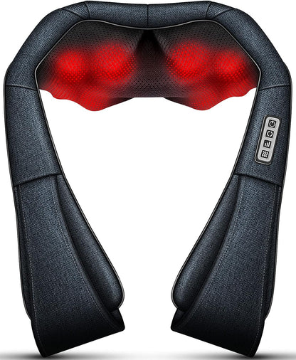 Mo Cuishle Women Men Gifts, Shiatsu Back Shoulder and Neck Massager with Heat, Electric Deep Tissue 4D Kneading Massage, Best Gifts for Mom Dad Wife Husband her Him, Christmas, Birthday (NOT Cordless)