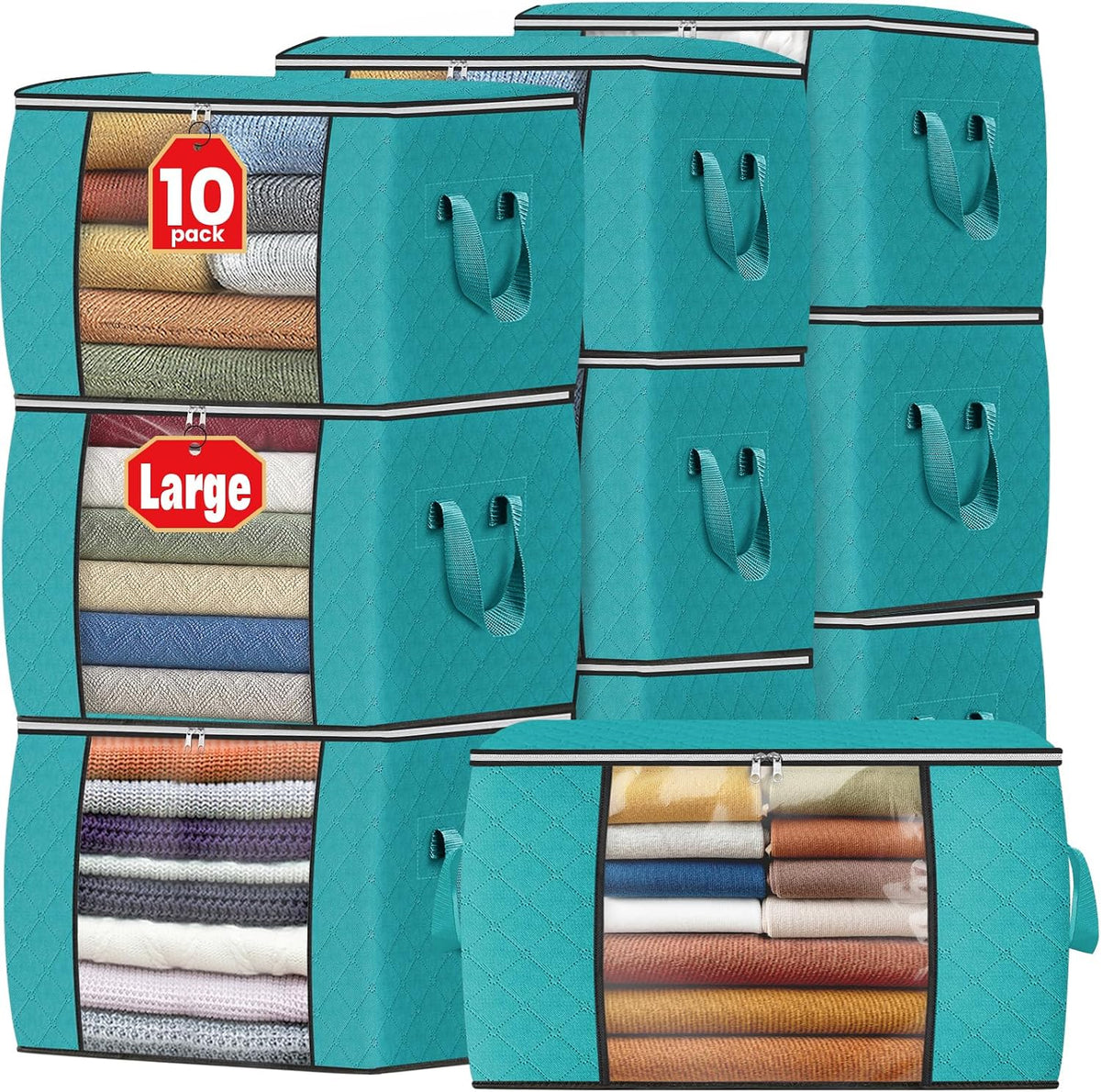 Fab totes Storage Bags for Clothes Blanket Storage Bins with Lids