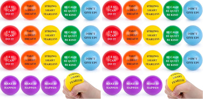 LOVESTOWN 18 PCS Motivational Stress Relief Balls, Squeeze Toys, 2 Inch