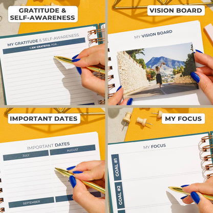 Clever Fox Planner 2nd Edition – Colorful Weekly & Monthly Goal Planner, Time Management & Productivity Organizer, Undated, A5 (Dark Teal)
