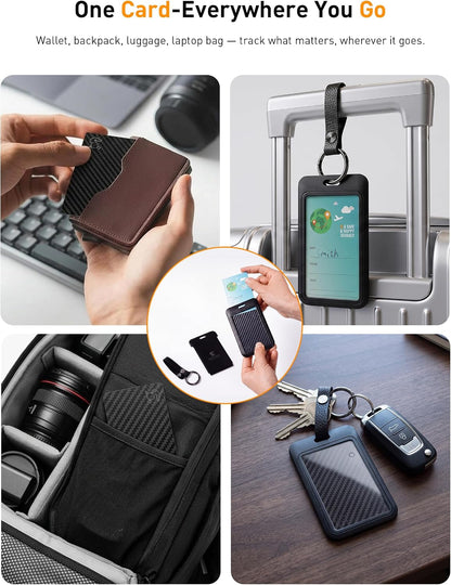 MFi Certified Wallet Tracker Card with Card Holder,Rechargeable Android & iOS Item Finder for Wallets Passport Luggage,Compatible with iOS Find My & Google Find Hub,Ultra Slim